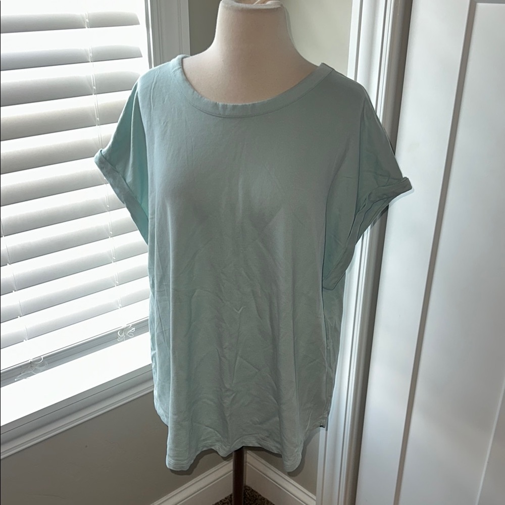 Ava & Viv Green Oversized Short‎ Sleeve T-Shirt Size 1X
